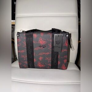 BRAND NEW NWT Ed Hardy Black and Red Tote / Crossbody Purse